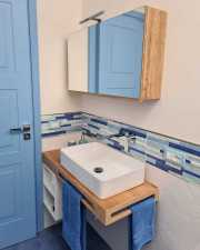 Arredo Bagno Mensola in legno Frassino porta lavabo